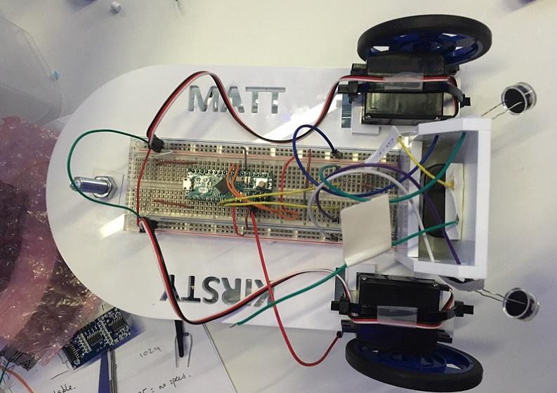 Kirsty McNought and Matthew Phillips' winning robot