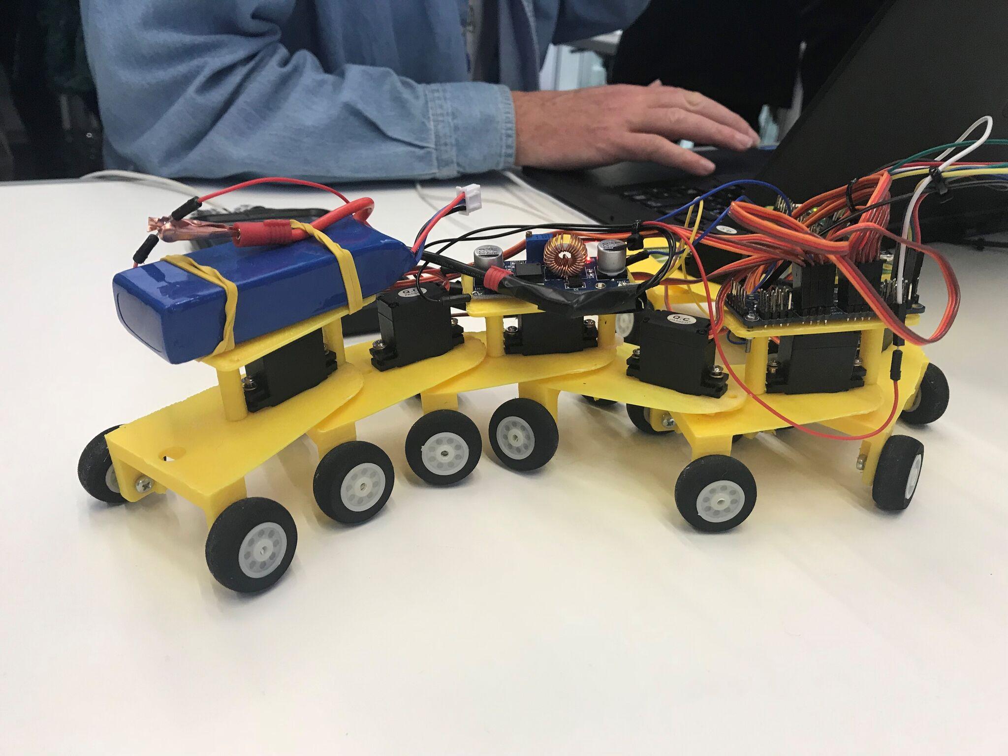 Open-hardware 3D printable crawling robot demonstrated at the OpenWorm Open House