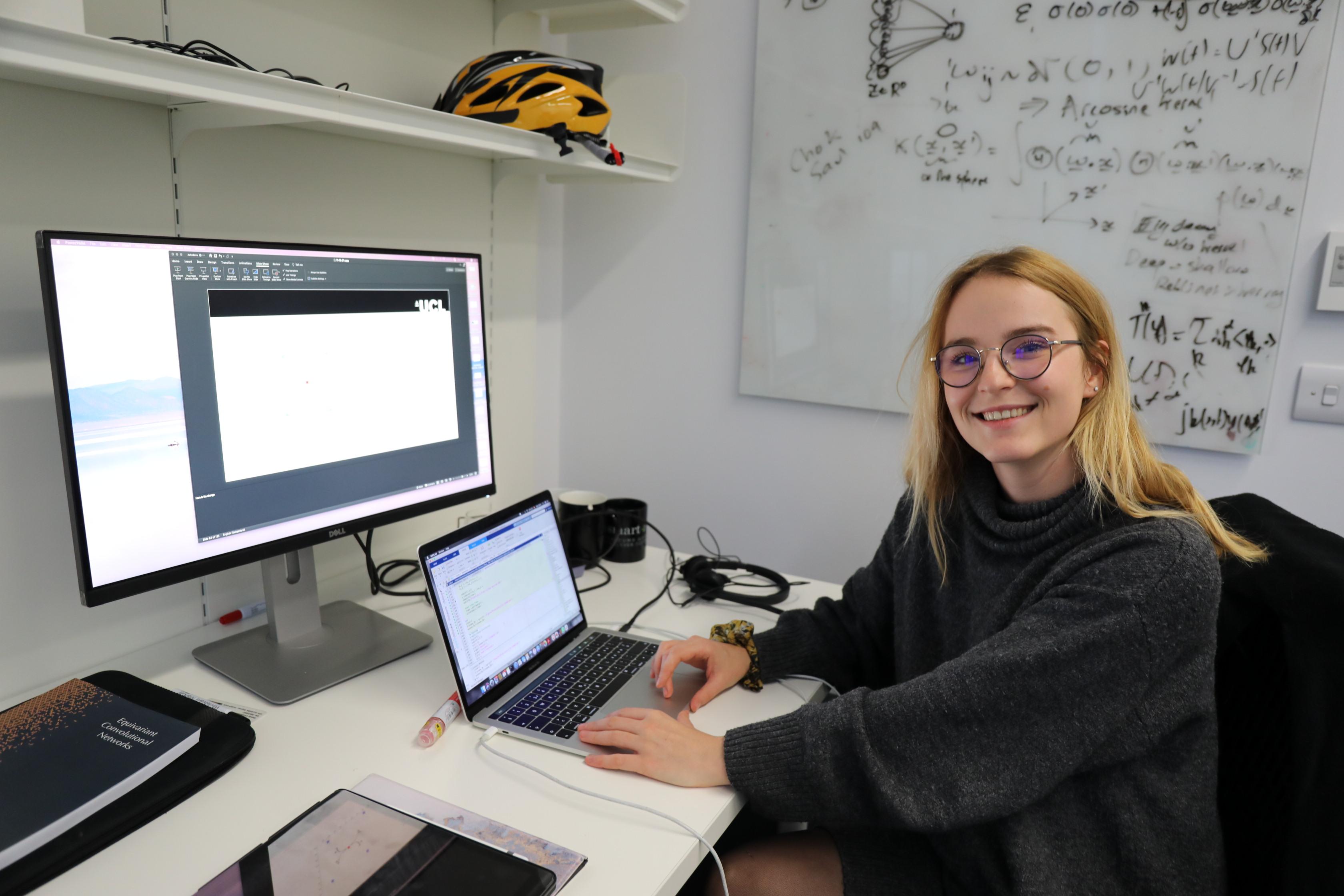 Clementine Domine at desk