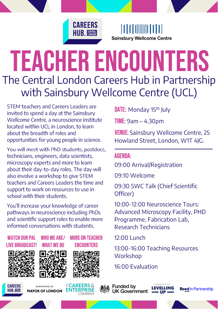Flyer advertising the Teacher Encounters day on 15th July.