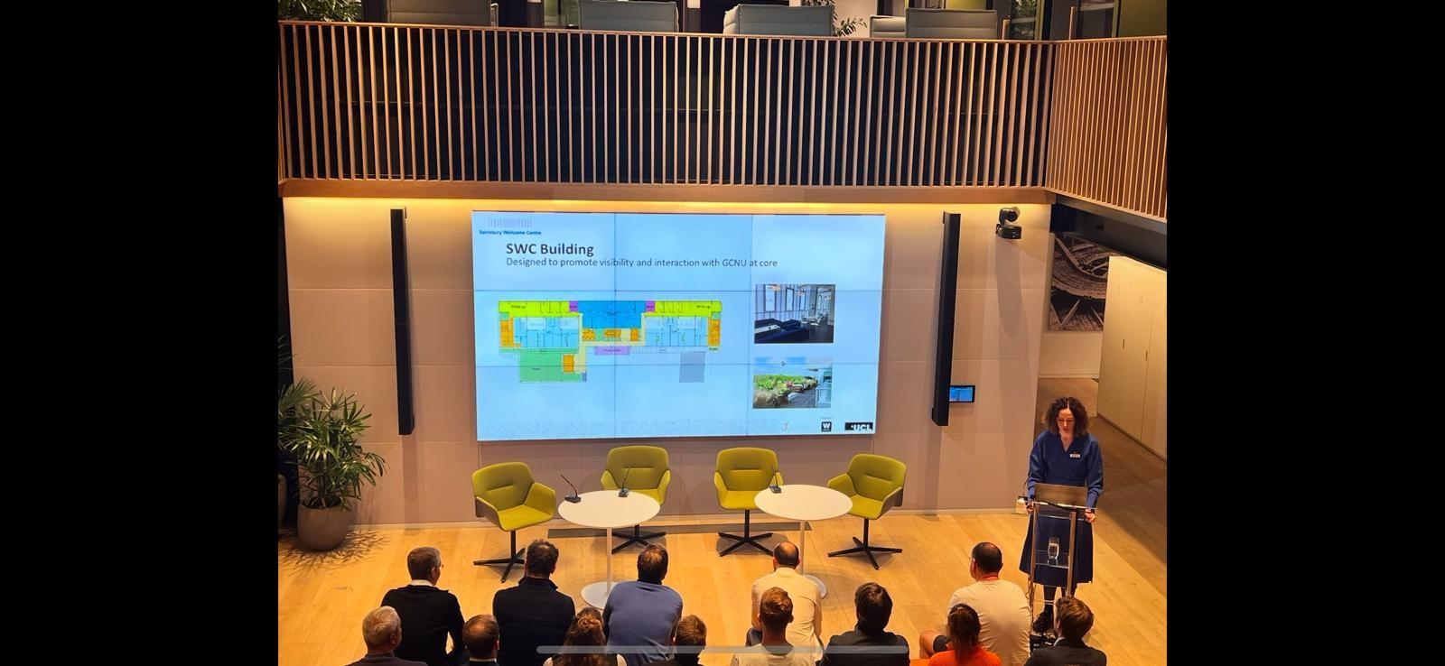 Eve presenting on SWC's sustainability