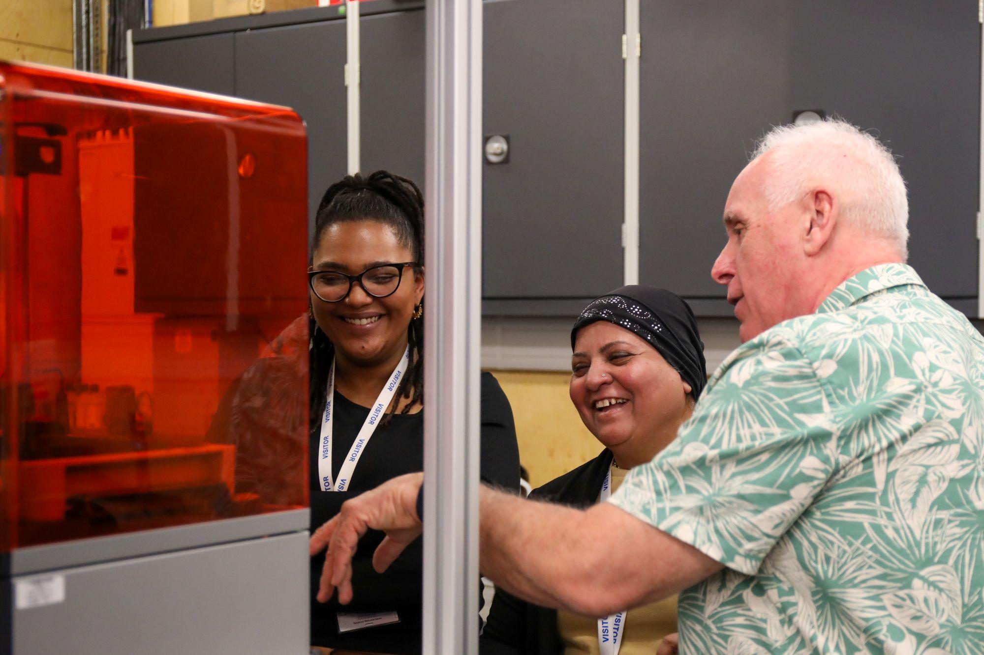 Photo pf teachers and careers leaders visiting SWC engineering laboratory
