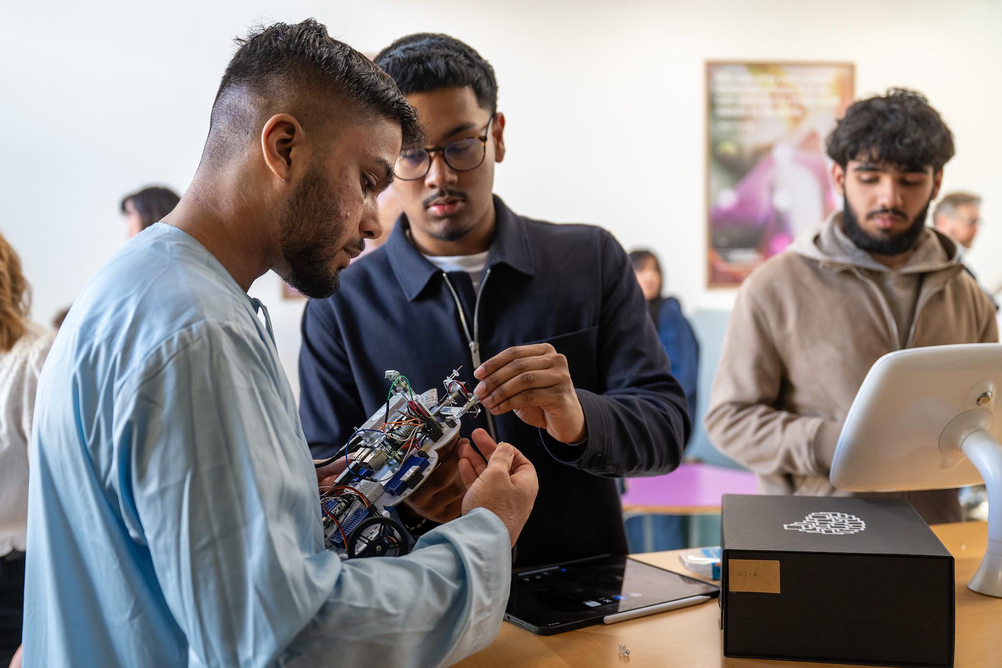 Photo of students at Build a Brain project finale, London AI Campus. Credit: Camden Learning