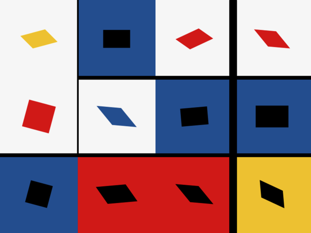geometric shapes in the style of Mondrian
