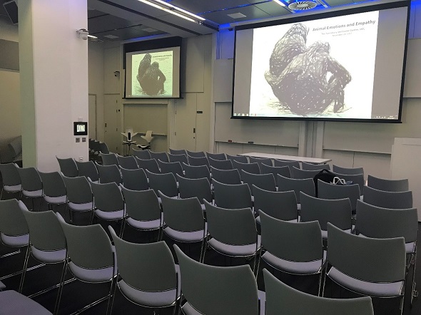 Setting up for Professor Frans de Waal’s lecture in the SWC seminar room. Setting up for Professor Frans de Waal’s lecture in the SWC seminar room.