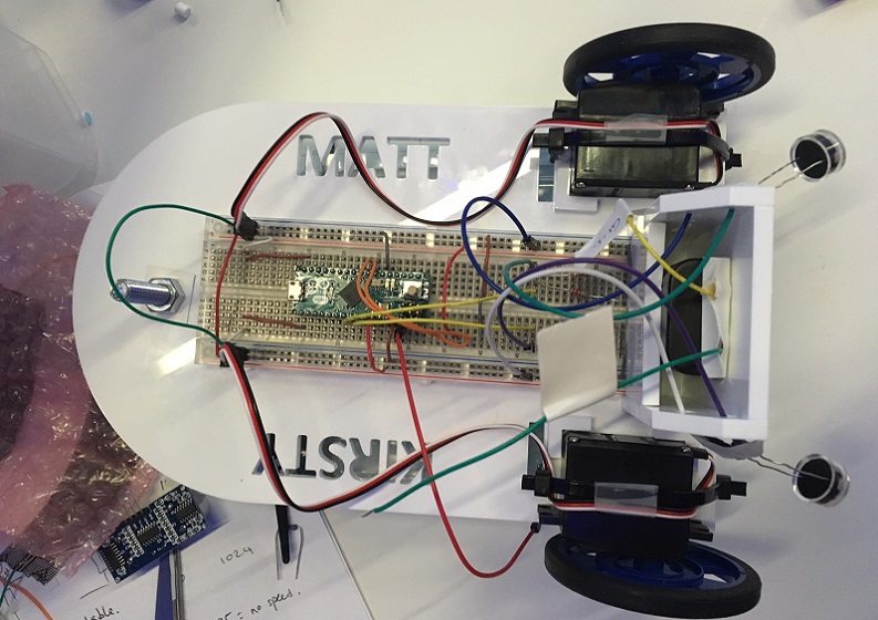Kirsty McNought and Matthew Phillips' winning robot Kirsty McNought and Matthew Phillips' winning robot
