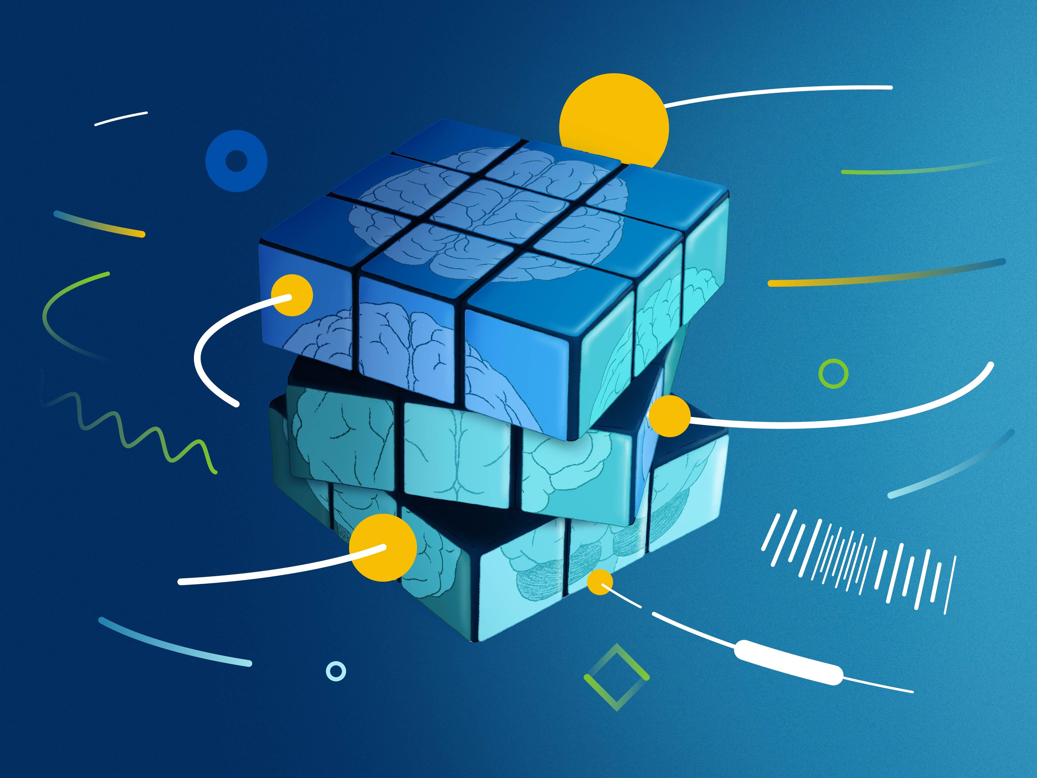 Graphic illustration depicting cognition