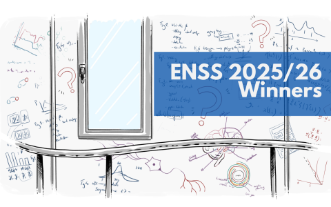 Illustration of writing on a wall at SWC with text overlaid "ENSS 2025/26 Winners"